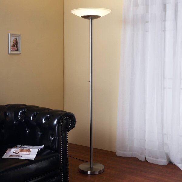 Lindby Ragna LED álló világítás, nikkel, fém, dimmelhető, dimmelhető, Alu / szürke / cink, Nappali / Étkező, Üveg, Modern