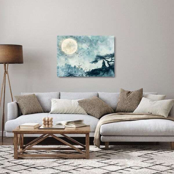 Üveg kép - Telihold festmény (70x50 cm)