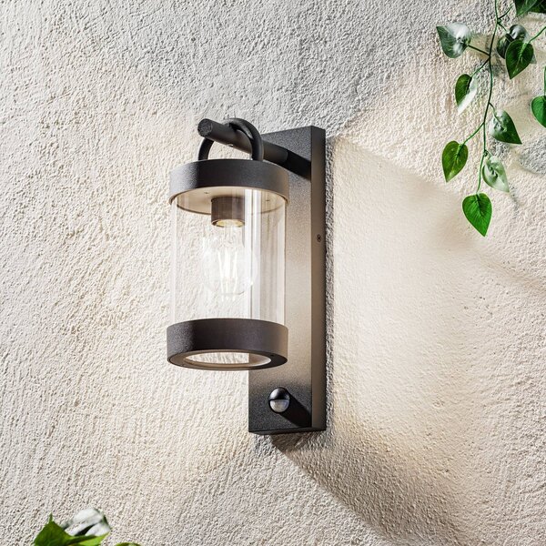 Trio Lighting Sambesi kültéri falilámpa, mozgásérzékelő, antr., Fekete, Alumínium, Modern