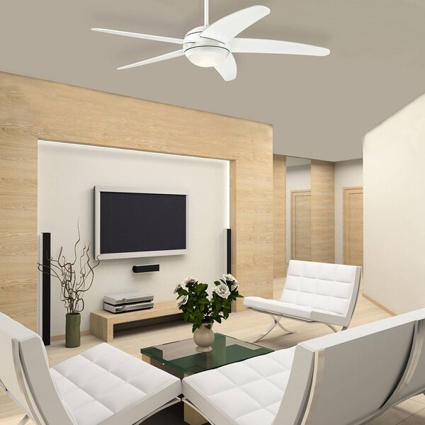 Westinghouse Bendan LED mennyezeti ventilátor, fehér, csendes, dimmelhető, Fehér / opál, Nappali / Étkező, Fa, Modern