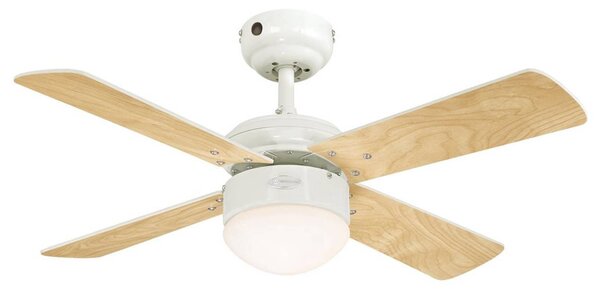 Westinghouse Colosseum mennyezeti ventilátor, dimmelhető, Fehér / opál, Nappali / Étkező, Fa