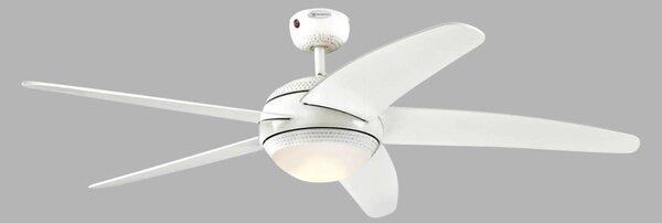 Westinghouse Bendan LED mennyezeti ventilátor, fehér, csendes, dimmelhető, Fehér / opál, Nappali / Étkező, Fa, Modern