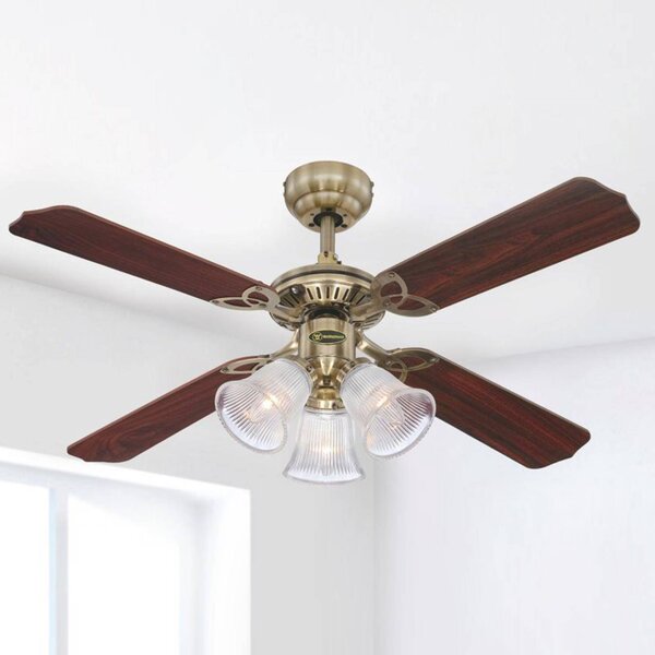 Westinghouse Princess Trio ventilátor w. Fény, Sötét fa, Nappali / Étkező, Műanyag, Modern