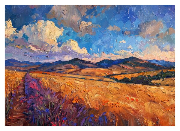 Üveg kép - Olajfestmény tájkép (70x50 cm)