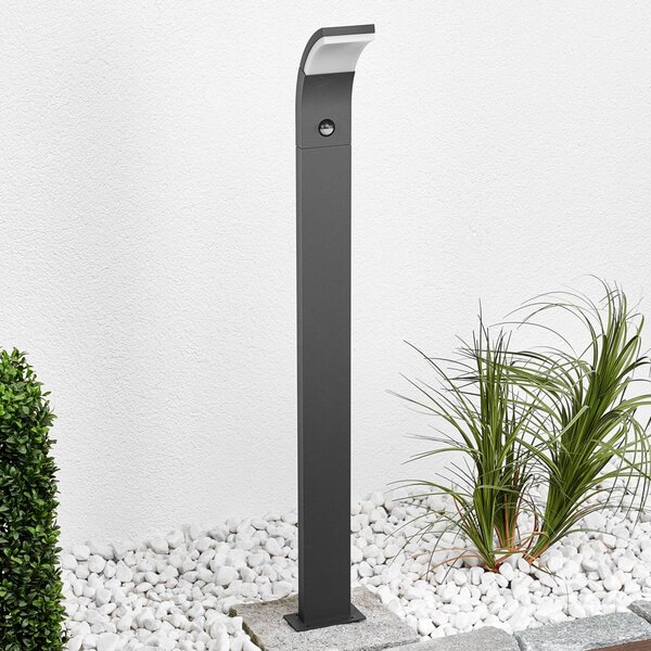 Lucande Timm LED ösvény lámpa, érzékelő, 100cm, antracit, IP54, Fekete, Alumínium, Modern