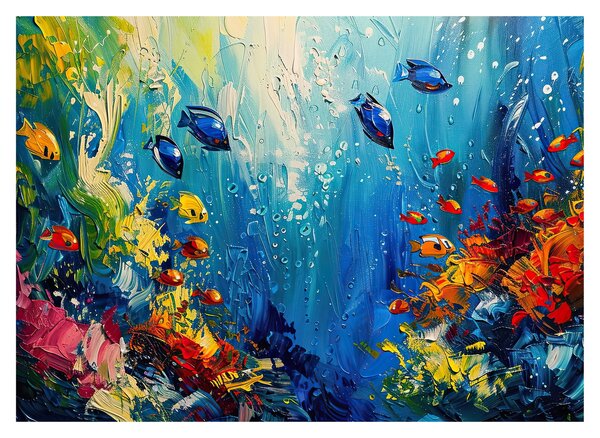 Üveg kép - A víz alatti világ festése (70x50 cm)