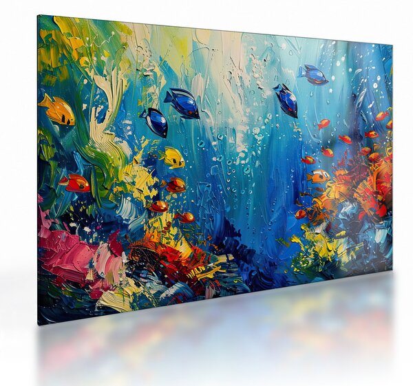 Üveg kép - A víz alatti világ festése (70x50 cm)