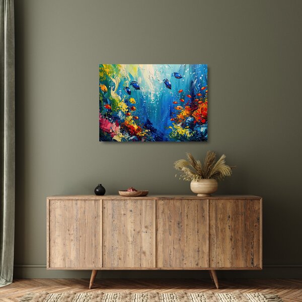 Üveg kép - A víz alatti világ festése (70x50 cm)