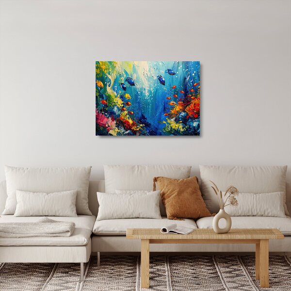Üveg kép - A víz alatti világ festése (70x50 cm)