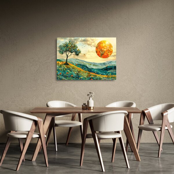 Üveg kép - Tájkép illusztráció (70x50 cm)