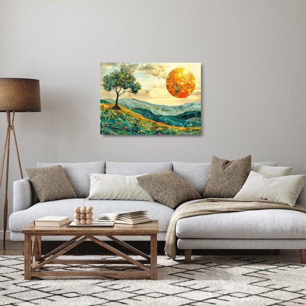 Üveg kép - Tájkép illusztráció (70x50 cm)