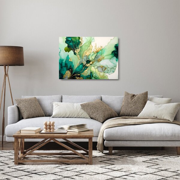 Üveg kép - Zöld absztrakció (70x50 cm)