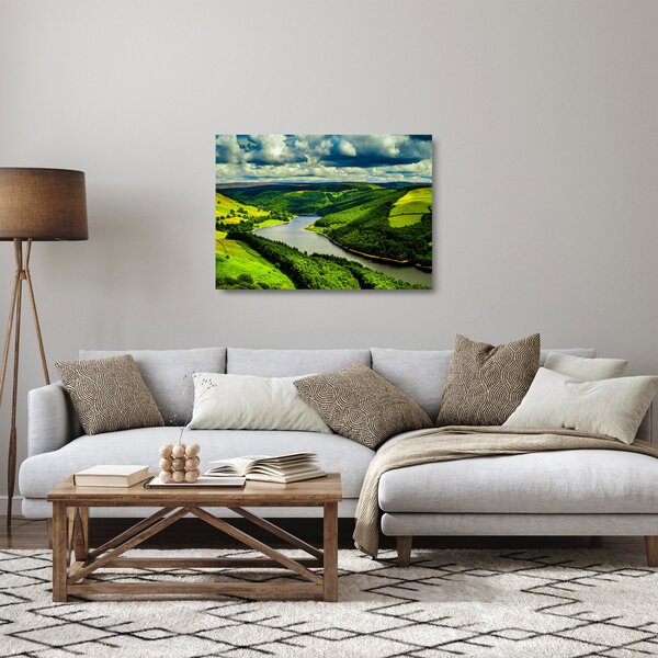 Üveg kép - Zöld táj (70x50 cm)