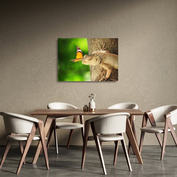 Üveg kép - Gyík (70x50 cm)