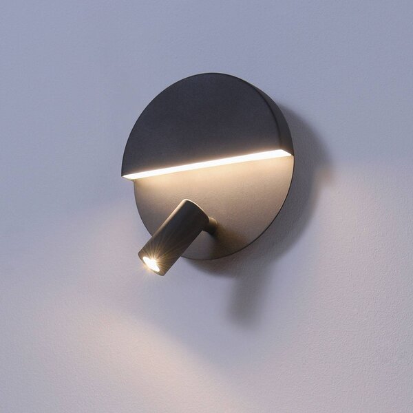 Trio Lighting Mario LED fali lámpa forgatható spotlámpával, Fekete, Nappali / Étkező, fém, Modern
