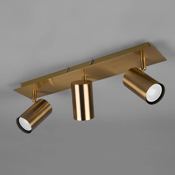 Trio Lighting Marley mennyezeti spotlámpa, antik sárgaréz, 3 lámpás, dimmelhető, Bronz / antik sárgaréz, Nappali / Étkező, fém, Modern