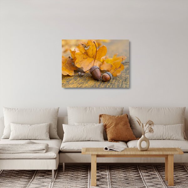 Üveg kép - Őszi makk (70x50 cm)