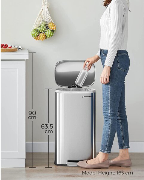 Konyhai pedálos szemetes műanyag belső vödörrel 30 l