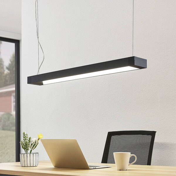 Arcchio LED-es függőlámpa Cuna, 92 cm, fekete, fém, Fekete, Dolgozószoba / Iroda, Alumínium, Modern