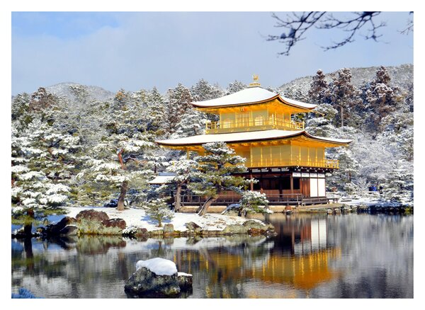 Üveg kép - Kinkakuji, Japán (70x50 cm)