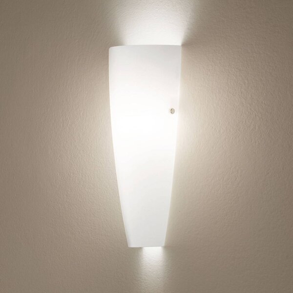 Fabas Luce Fehér fali lámpa Dedalo IP44, dimmelhető, Fehér / opál, Fürdőszoba, Üveg, Modern