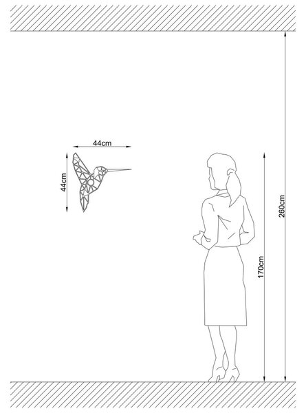 Colibri fali lámpa, fekete