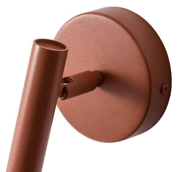 SIGMA Sopel fali világítás, téglavörös, 1 izzó, acél, magasság 15 cm, dimmelhető, Piros, Nappali / Étkező, fém, Modern
