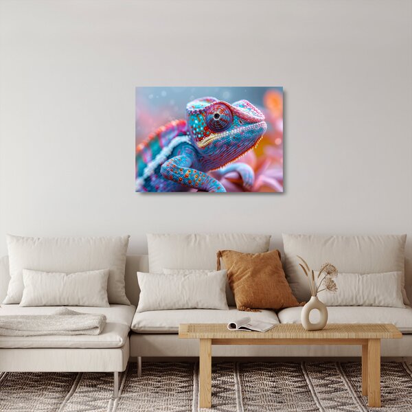 Üveg kép - Színes kaméleon (70x50 cm)