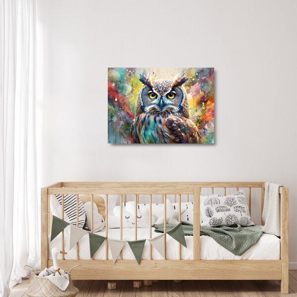 Üveg kép - Egy bagoly festménye (70x50 cm)
