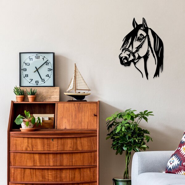 Fém fali dekoráció, horse, 40x55 cm