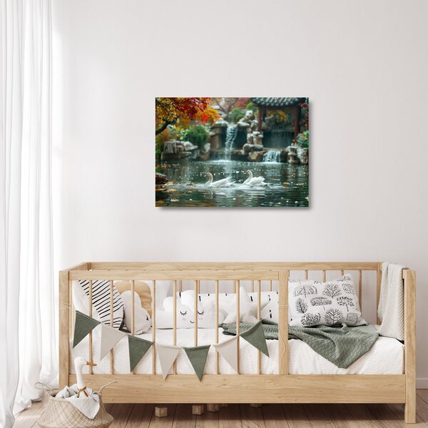 Üveg kép - Ázsiai tó (70x50 cm)