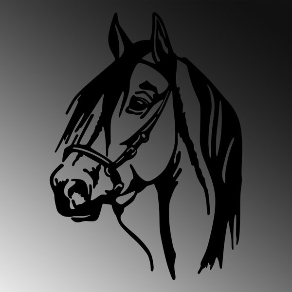Fém fali dekoráció, horse, 40x55 cm