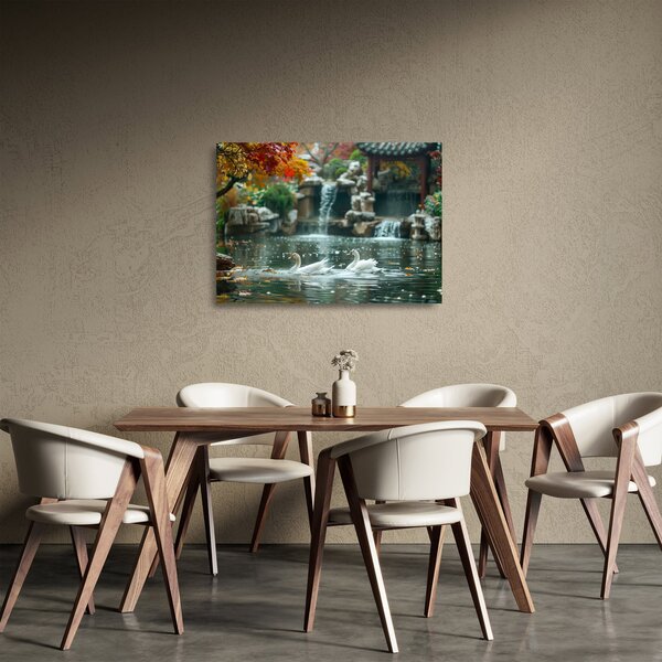 Üveg kép - Ázsiai tó (70x50 cm)