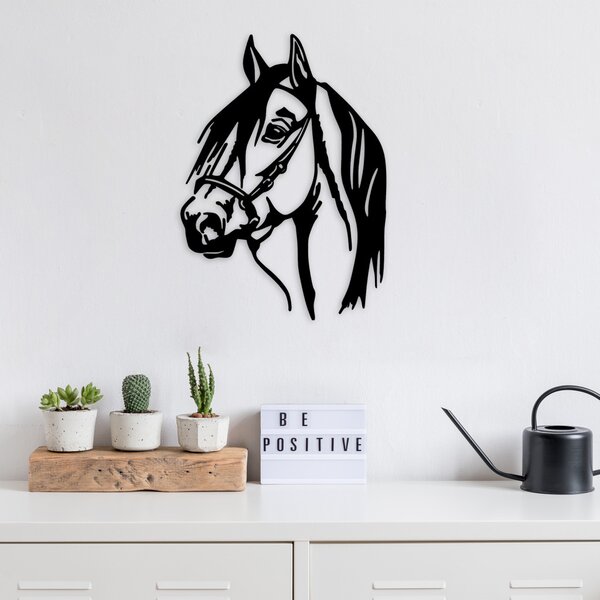 Fém fali dekoráció, horse, 40x55 cm