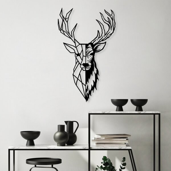 Fém fali dekoráció, deer, 42x70 cm