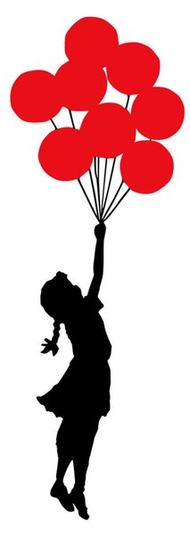 Fém fali dekoráció, balloon, 100x34 cm