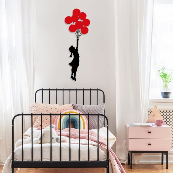 Fém fali dekoráció, balloon, 100x34 cm