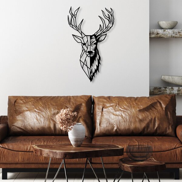 Fém fali dekoráció, deer, 42x70 cm