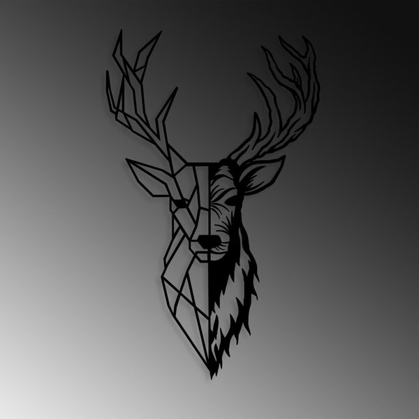 Fém fali dekoráció, deer, 42x70 cm
