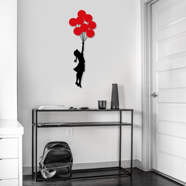 Fém fali dekoráció, balloon, 100x34 cm