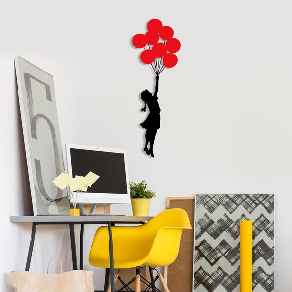 Fém fali dekoráció, balloon, 100x34 cm