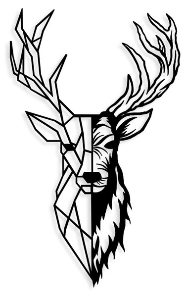 Fém fali dekoráció, deer, 42x70 cm