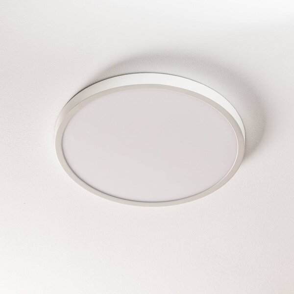 ORION Ultra lapos LED mennyezeti lámpa Lero Ø 40 cm, dimmelhető, Fehér / opál, Nappali / Étkező, Alumínium, Modern