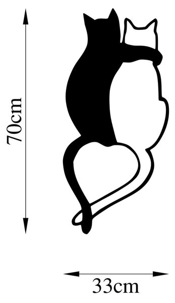 Fém fali dekoráció, cats, 33x70 cm