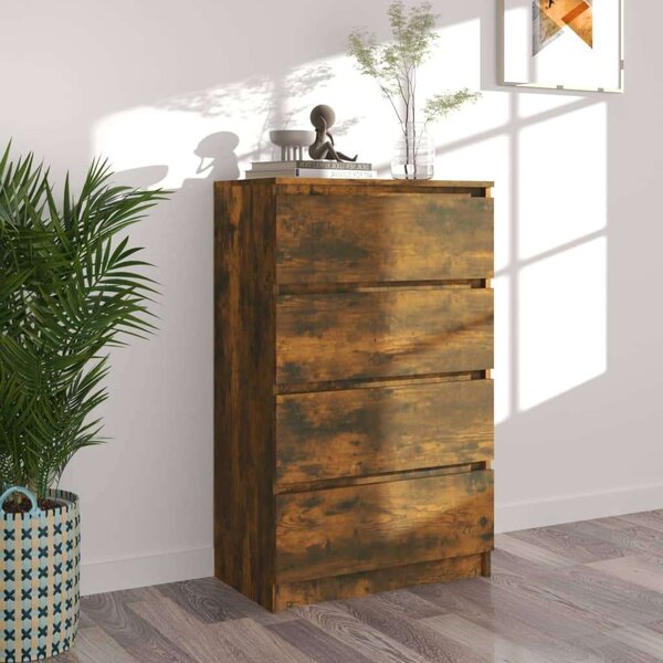 VidaXL Komód - Füstös Tölgy - 4 Fiók - 60x35x98,5cm