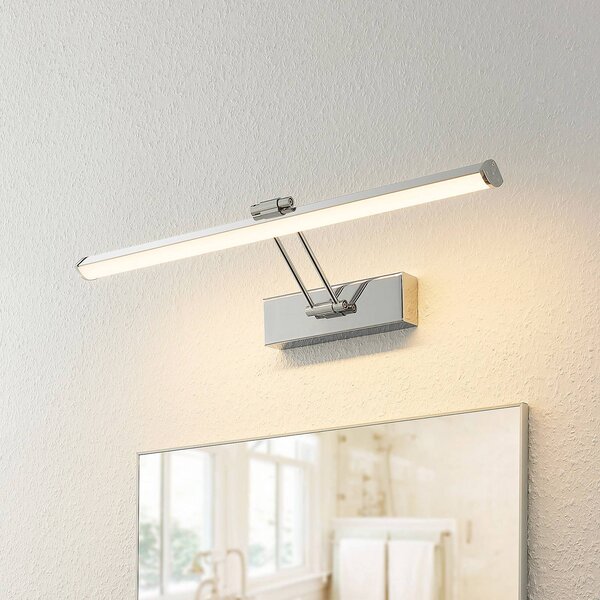 Lindby Sanya LED tükör lámpa, 60 cm, Króm / ezüst, Fürdőszoba, fém, Modern