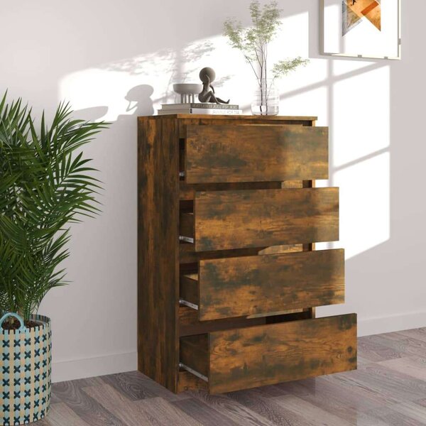 VidaXL Komód - Füstös Tölgy - 4 Fiók - 60x35x98,5cm
