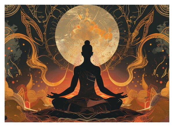 Üveg kép - Meditáció (70x50 cm)