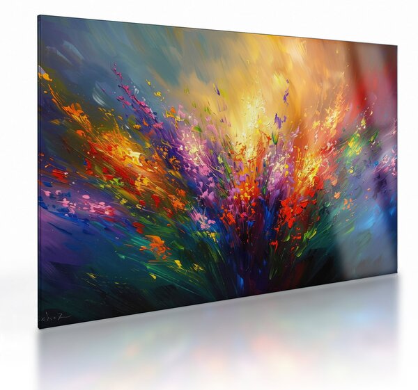Üveg kép - A virágok absztrakciója (70x50 cm)