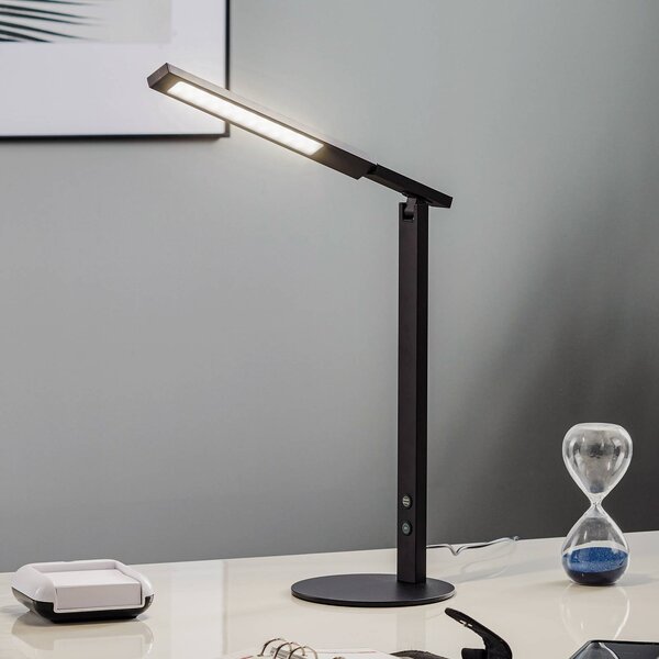 Fabas Luce LED irodai világítás Ideális fényerőszabályozóval, fekete, dimmelhető, Fekete, Dolgozószoba / Iroda, Alumínium, Modern